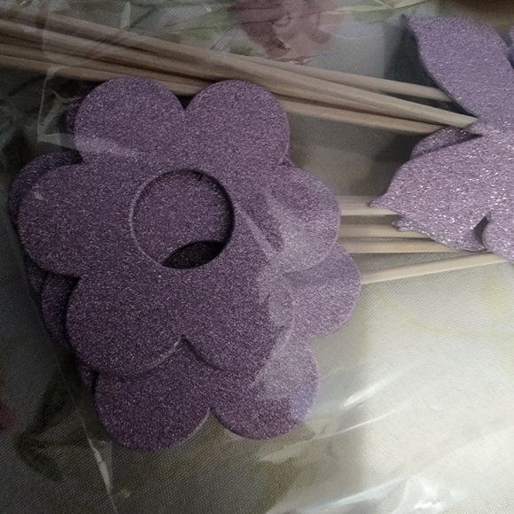 BIRTHDAY Cake Topper Flower and Butterfly - Picture 4 of 5